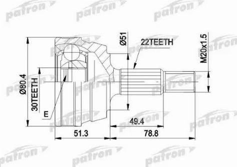 Patron PCV1004 - Каре комплект, полуоска vvparts.bg