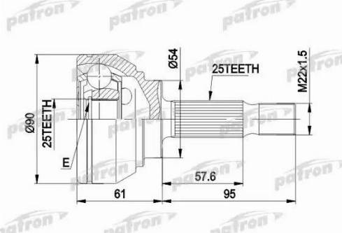 Patron PCV1006 - Каре комплект, полуоска vvparts.bg