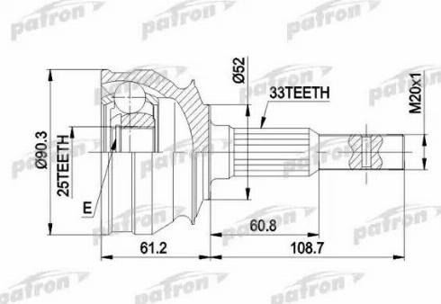 Patron PCV1008 - Каре комплект, полуоска vvparts.bg