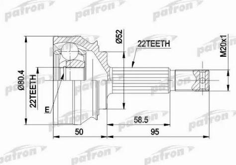 Patron PCV1007 - Каре комплект, полуоска vvparts.bg