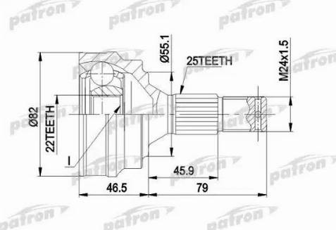 Patron PCV1015 - Каре комплект, полуоска vvparts.bg