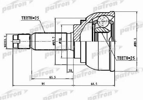 Patron PCV1012 - Каре комплект, полуоска vvparts.bg