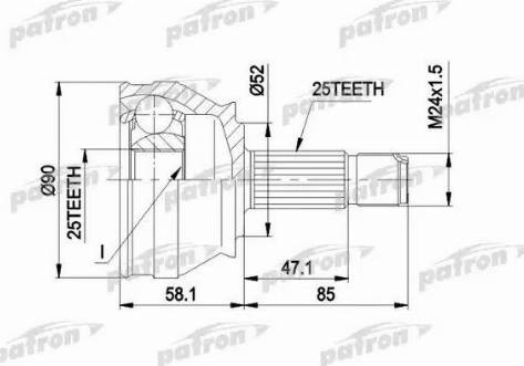 Patron PCV1032 - Каре комплект, полуоска vvparts.bg