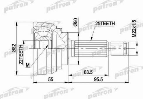 Patron PCV1026 - Каре комплект, полуоска vvparts.bg