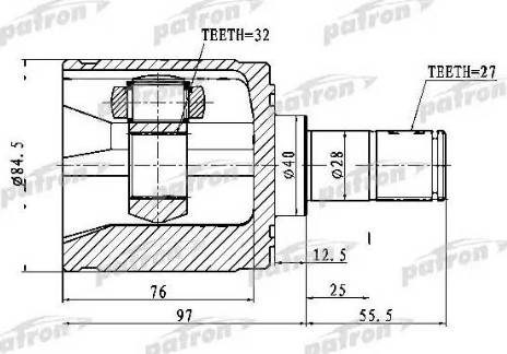 Patron PCV1022 - Каре комплект, полуоска vvparts.bg