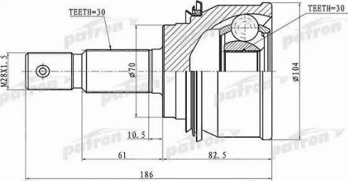 Patron PCV1079 - Каре комплект, полуоска vvparts.bg