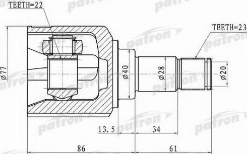 Patron PCV1071 - Каре комплект, полуоска vvparts.bg