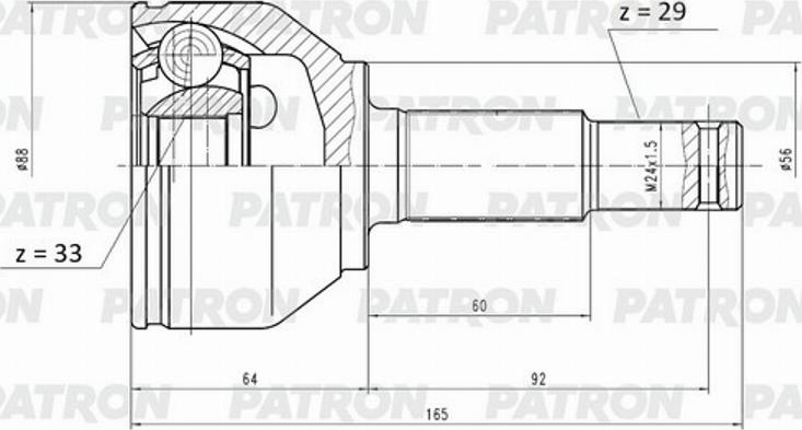 Patron PCV1150 - Каре комплект, полуоска vvparts.bg