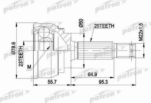 Patron PCV1104 - Каре комплект, полуоска vvparts.bg