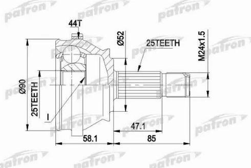 Patron PCV1110 - Каре комплект, полуоска vvparts.bg