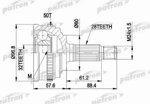 Patron PCV1131A - Каре комплект, полуоска vvparts.bg