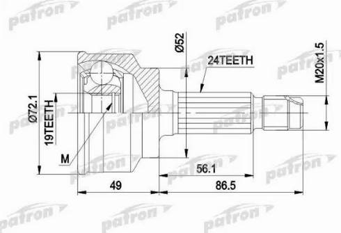 Patron PCV1171 - Каре комплект, полуоска vvparts.bg