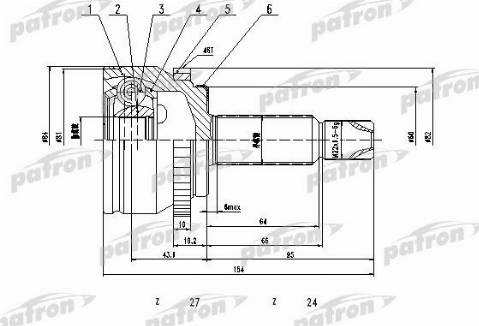 Patron PCV1808 - Каре комплект, полуоска vvparts.bg