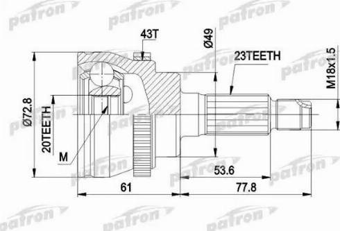 Patron PCV1394 - Каре комплект, полуоска vvparts.bg