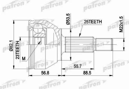 Patron PCV1354 - Каре комплект, полуоска vvparts.bg