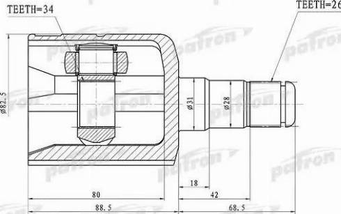 Patron PCV1305 - Каре комплект, полуоска vvparts.bg