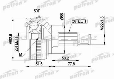 Patron PCV1301 - Каре комплект, полуоска vvparts.bg