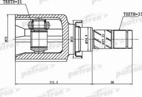 Patron PCV1388 - Каре комплект, полуоска vvparts.bg