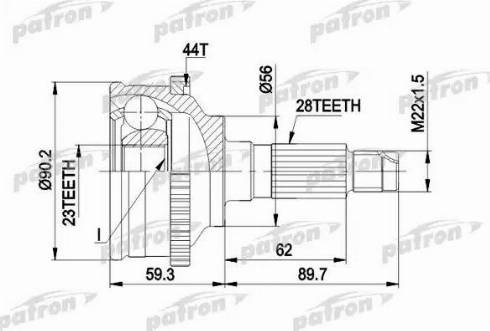 Patron PCV1335 - Каре комплект, полуоска vvparts.bg