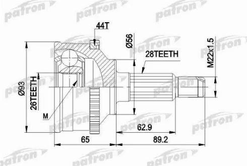 Patron PCV1328 - Каре комплект, полуоска vvparts.bg