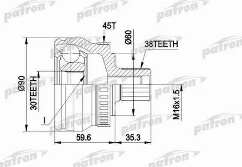 Patron PCV1377 - Каре комплект, полуоска vvparts.bg