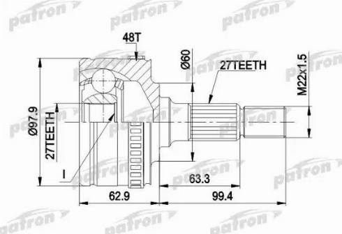 Patron PCV1298 - Каре комплект, полуоска vvparts.bg