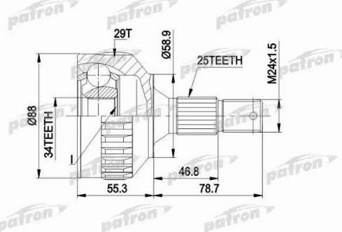 Patron PCV1292 - Каре комплект, полуоска vvparts.bg