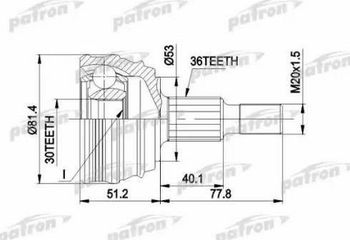 Patron PCV1241 - Каре комплект, полуоска vvparts.bg