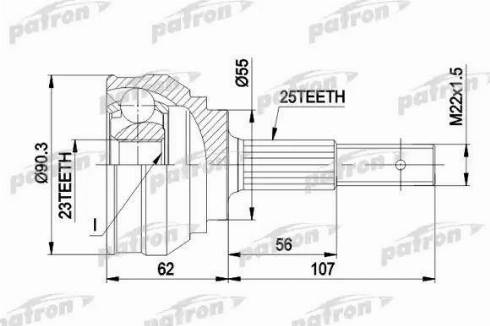 Patron PCV1248 - Каре комплект, полуоска vvparts.bg