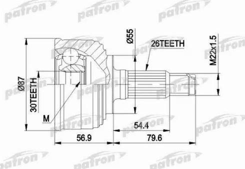 Patron PCV1255 - Каре комплект, полуоска vvparts.bg