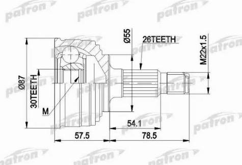 Patron PCV1251 - Каре комплект, полуоска vvparts.bg