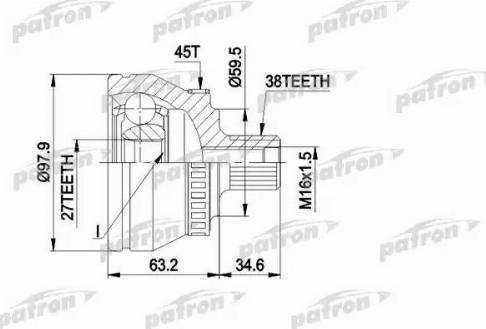 Patron PCV1267 - Каре комплект, полуоска vvparts.bg