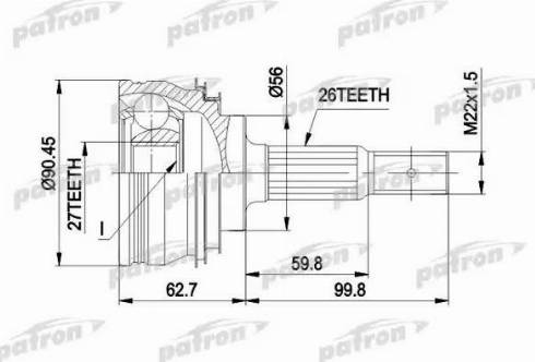 Patron PCV1207 - Каре комплект, полуоска vvparts.bg