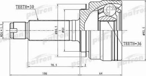 Patron PCV1289 - Каре комплект, полуоска vvparts.bg