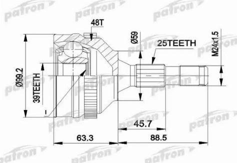 Patron PCV1281 - Каре комплект, полуоска vvparts.bg