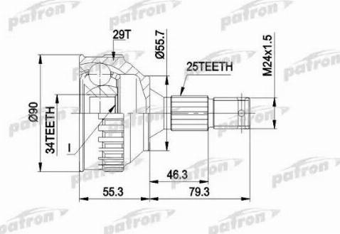 Patron PCV1282 - Каре комплект, полуоска vvparts.bg