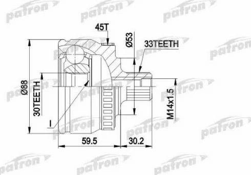 Patron PCV1239 - Каре комплект, полуоска vvparts.bg