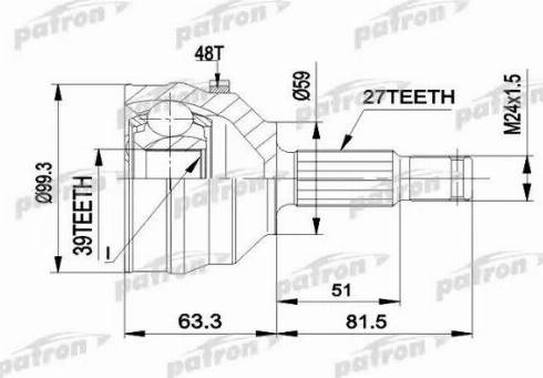 Patron PCV1224 - Каре комплект, полуоска vvparts.bg