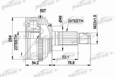 Patron PCV1220 - Каре комплект, полуоска vvparts.bg