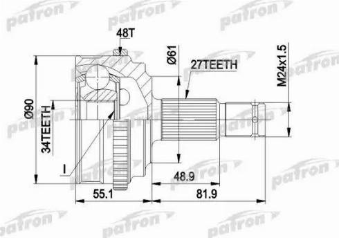 Patron PCV1222 - Каре комплект, полуоска vvparts.bg