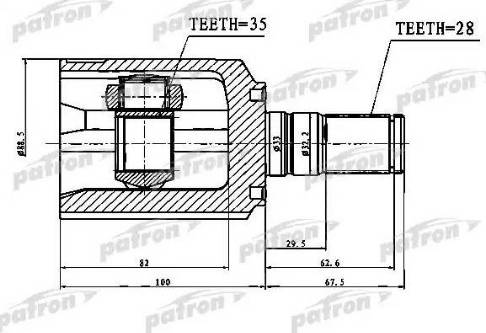 Patron PCV1752 - Каре, полуоска vvparts.bg