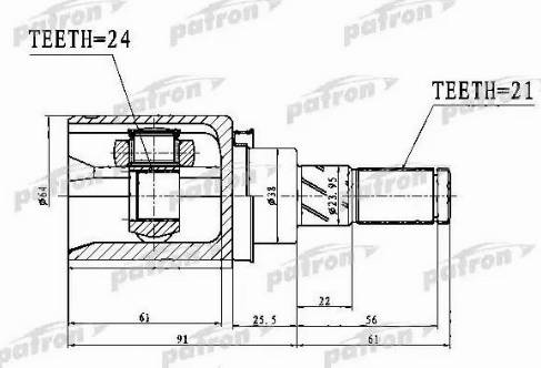 Patron PCV1761 - Каре, полуоска vvparts.bg