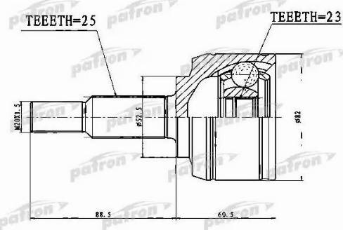 Patron PCV1767 - Каре комплект, полуоска vvparts.bg