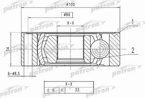 Patron PCV1787 - Каре комплект, полуоска vvparts.bg