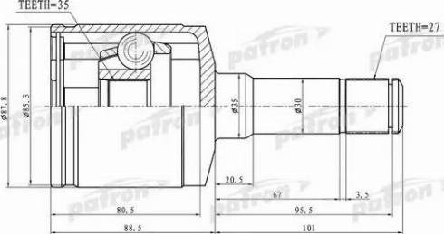 Patron PCV3188 - Каре комплект, полуоска vvparts.bg