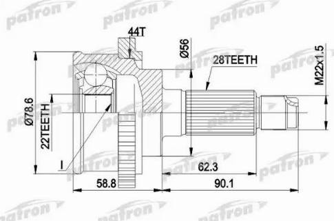 Patron PCV3850A - Каре комплект, полуоска vvparts.bg