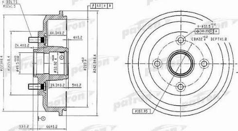 Patron PDR1584 - Спирачен барабан vvparts.bg