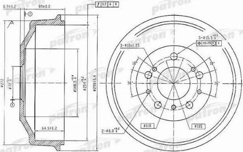 Patron PDR1048 - Спирачен барабан vvparts.bg