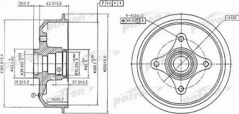 Patron PDR1054 - Спирачен барабан vvparts.bg