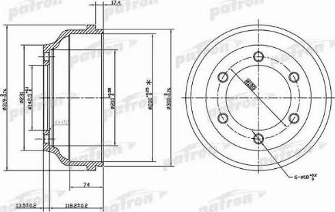 Patron PDR1068 - Спирачен барабан vvparts.bg